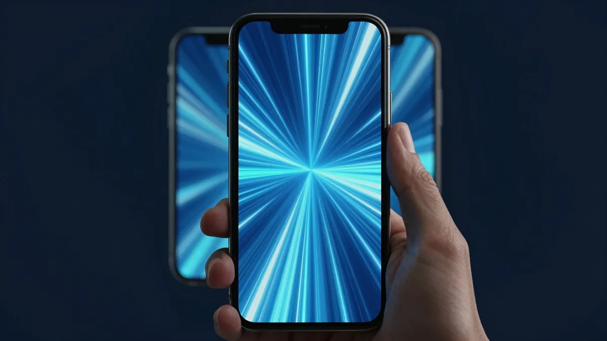Vertical YouTube Short and TikTok clip generated on an iPhone held in hand, Vodu AI dark violet interface